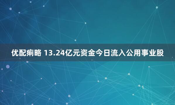 优配痢略 13.24亿元资金今日流入公用事业股