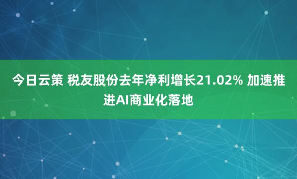 今日云策 税友股份去年净利增长21.02% 加速推进AI商业化落地